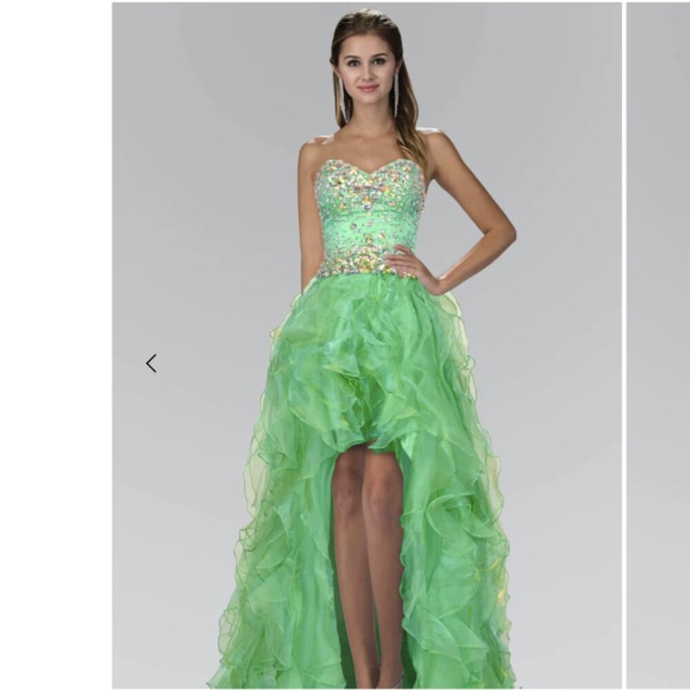 NEW - Fabuluxe Couture - GL1098 | Strapless Sweetheart Corset High-Low Dress